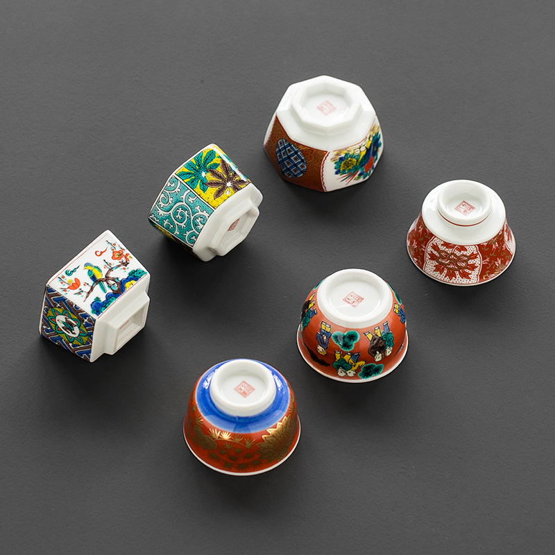 日本进口复古彩绘新中式茶杯子优雅茶室专用主人杯陶瓷品茗杯