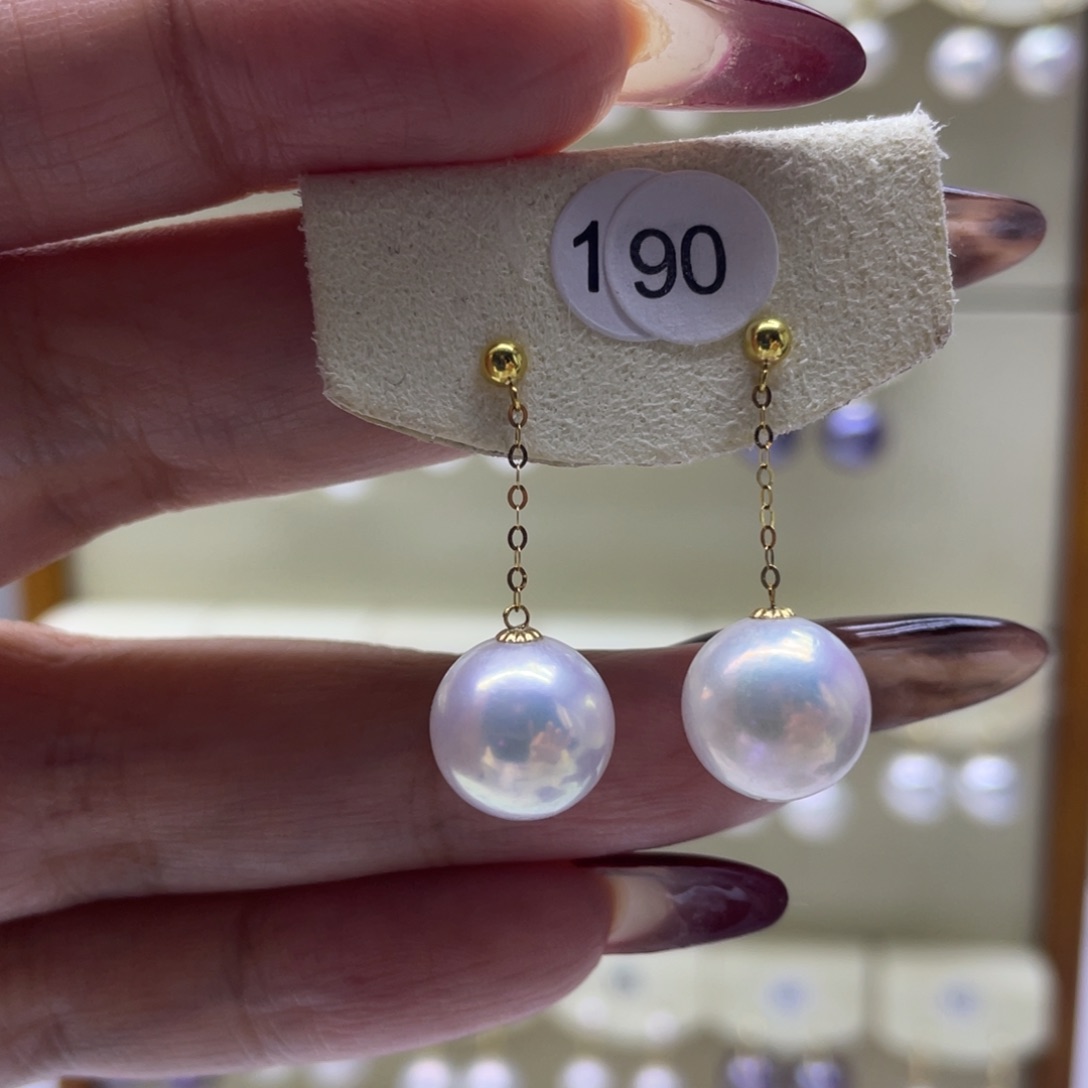 淡水珍珠耳饰18K金镶嵌