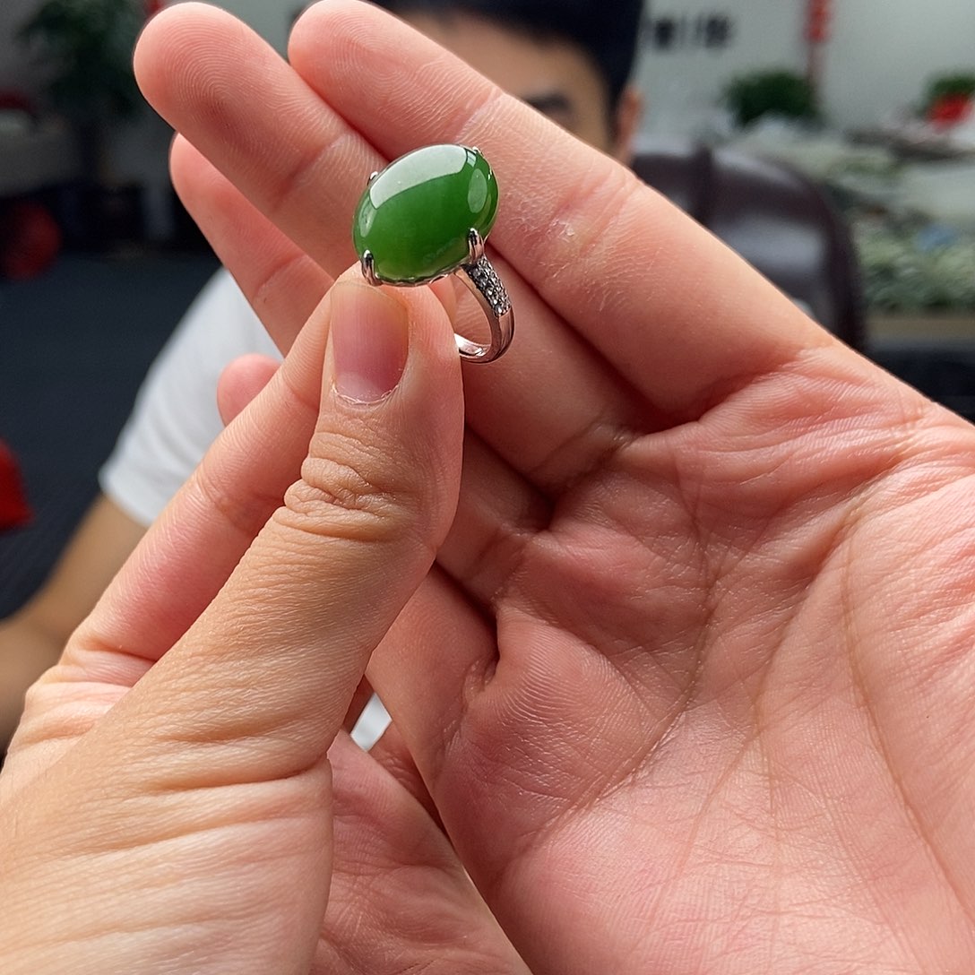 和田玉戒指银S925镶嵌颜色多样性发拍一发一