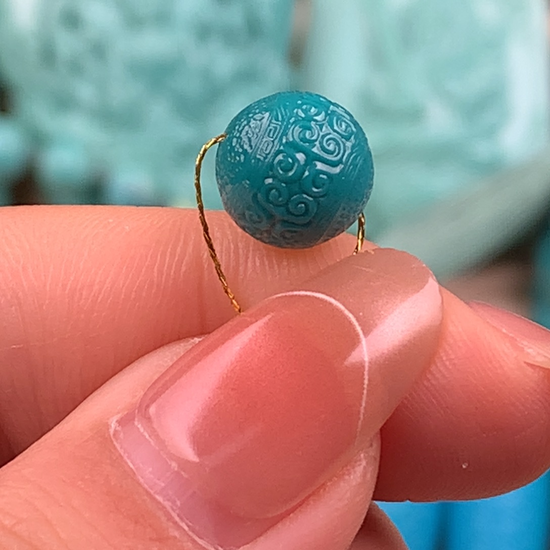 绿松石未镶嵌圆珠9.5