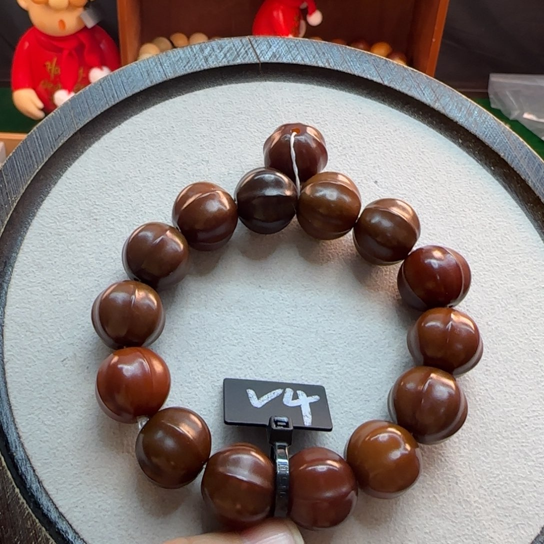 菩提根/象牙果手串卡18鲨鱼背干磨微瑕