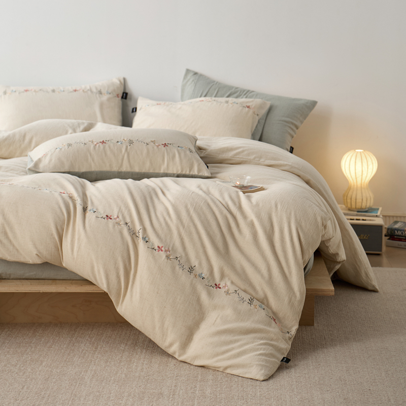 KZ 0886 天丝棉麻裸感超柔系列四件套 宝莱-米白