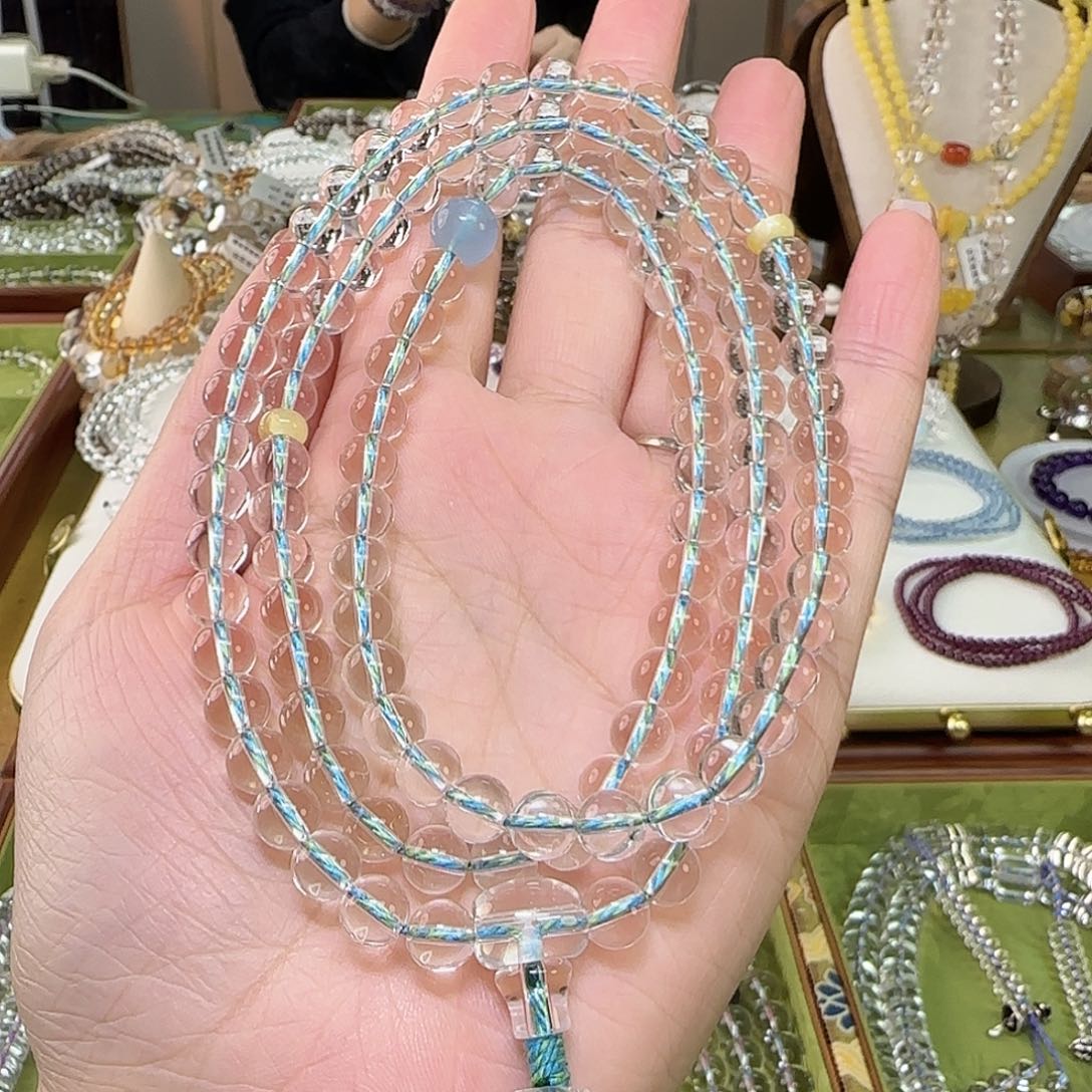 B***A水晶手串未镶嵌天然白水晶全净体108