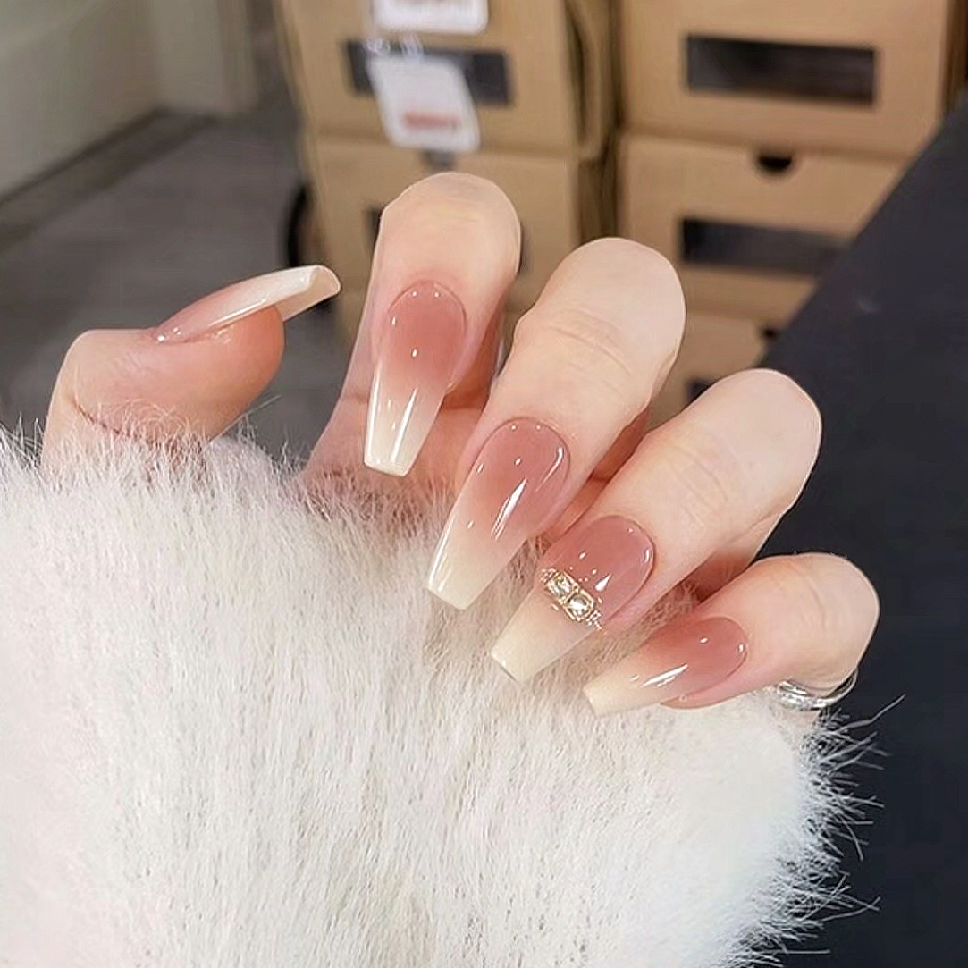 【肉桂奶酪】新款手工定制穿戴甲美甲成品美甲贴片10片