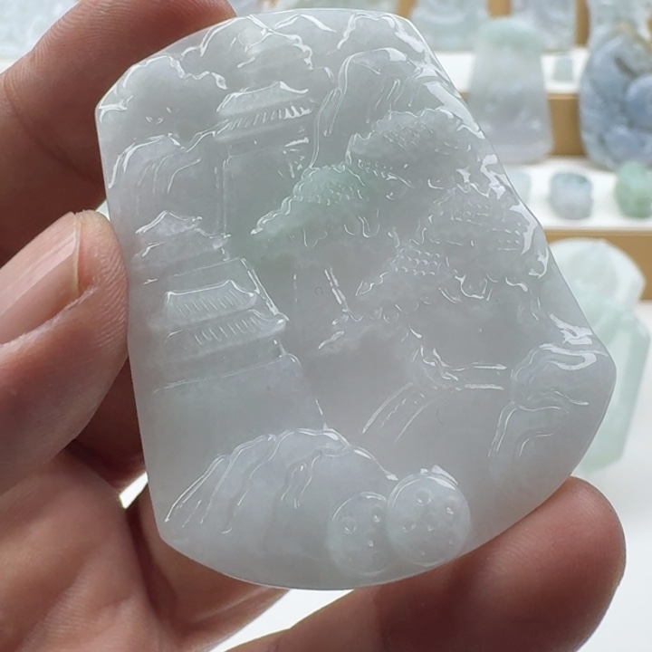 翡翠未镶嵌颈饰天然缅甸A货翡翠