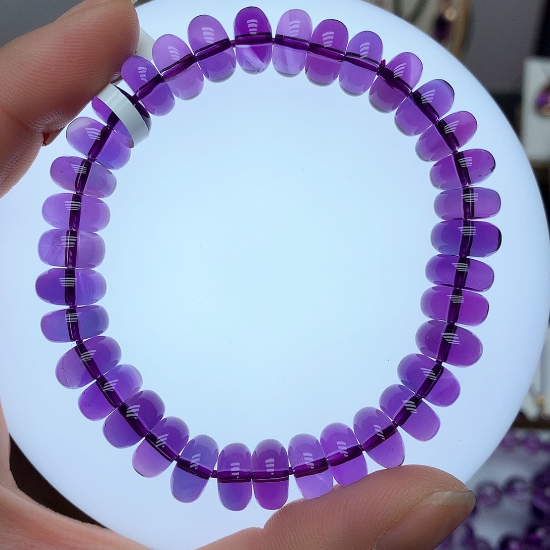 紫晶算盘手串10mm孤品未镶嵌