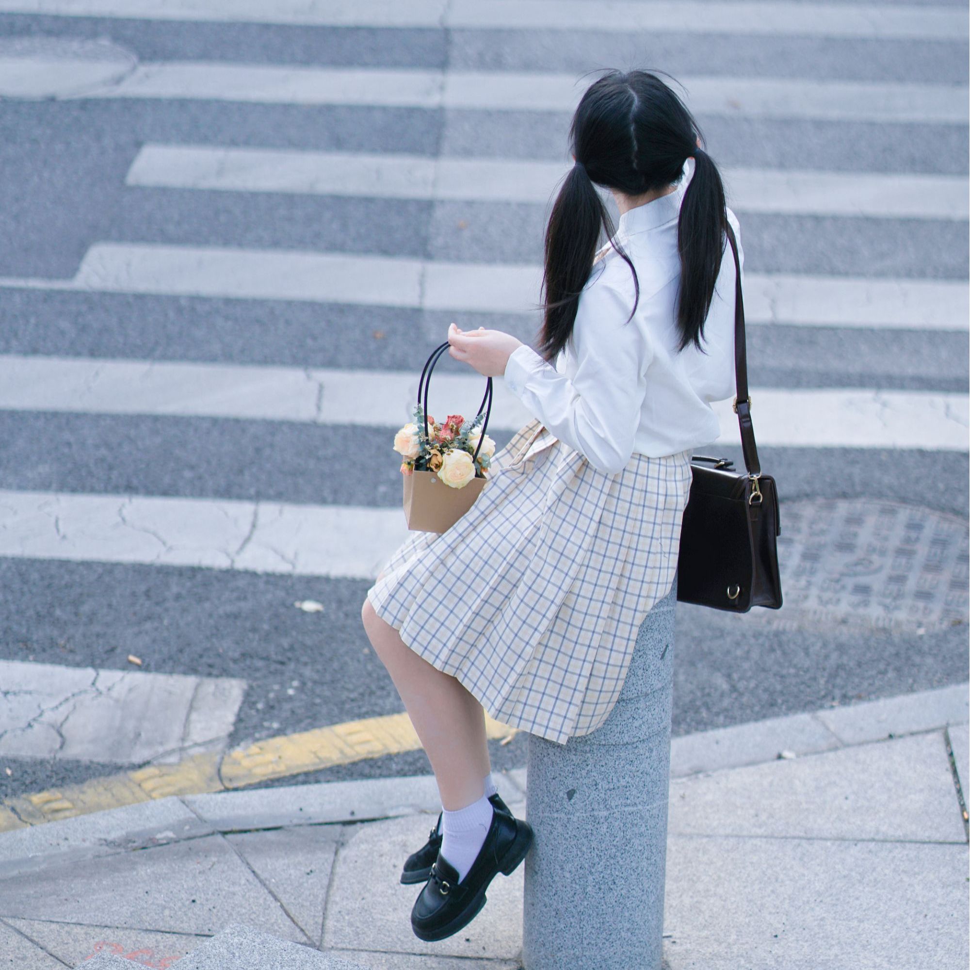 一封信【栀栀】原创jk格裙黄格校供感日系百褶裙学院风短裙