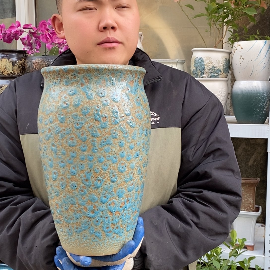 紫砂花盆口19高33正品