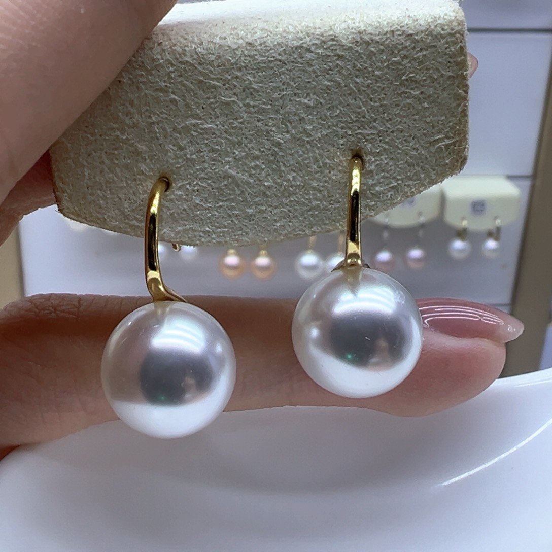 银S925镶嵌淡水珍珠耳饰