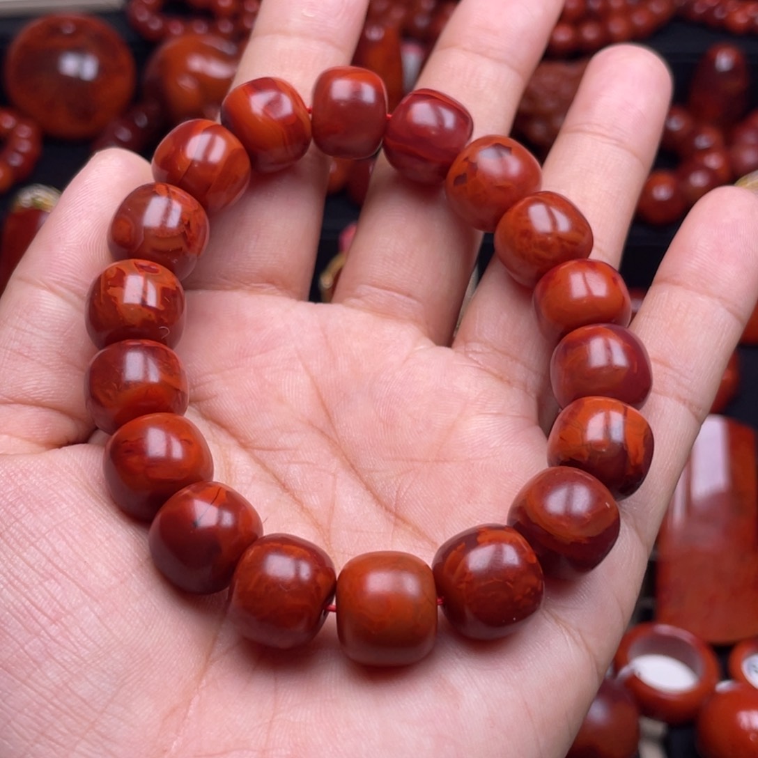 南红玛瑙珠宝奇石未镶嵌时*人单圈13mm