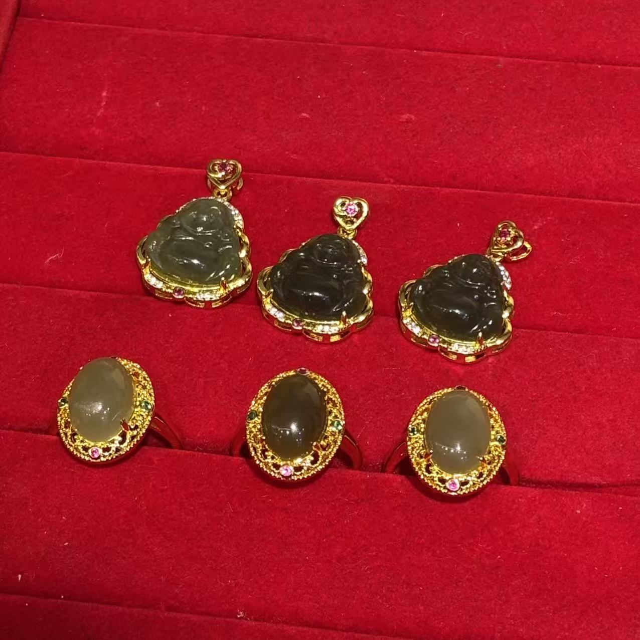 和田玉项链佛纳百福如意弥勒项链戒指多样性发其一