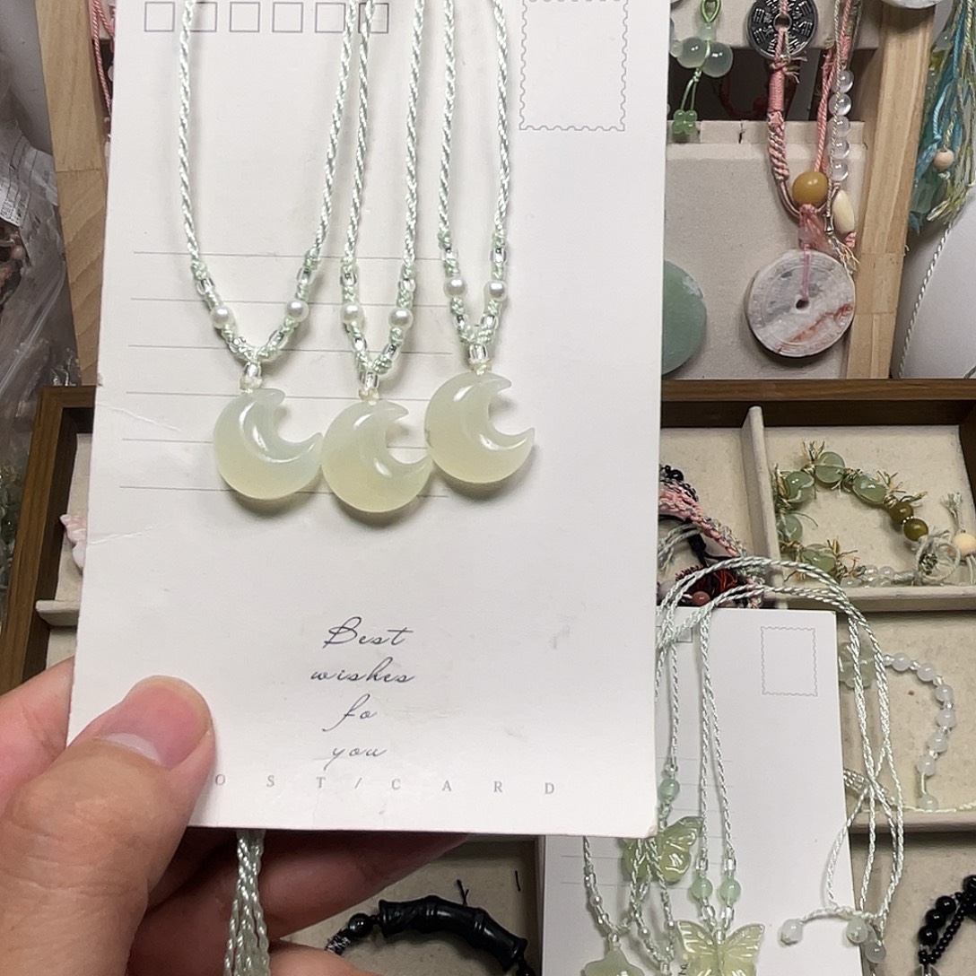 蛇纹石玉合金颈饰