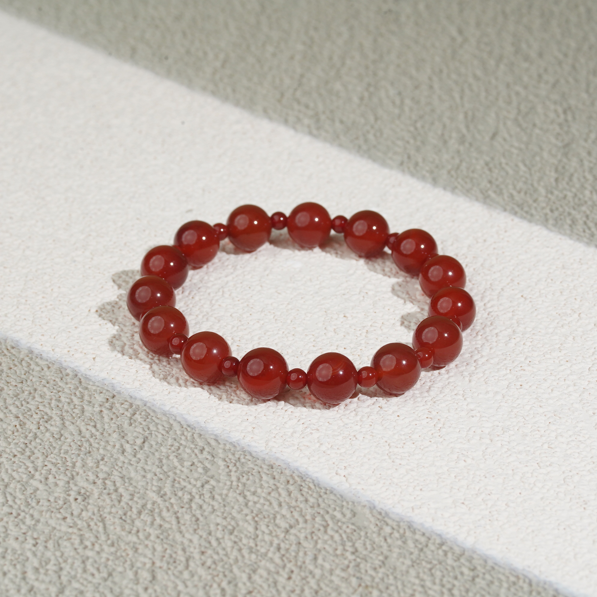 【铭记珠宝】红玛瑙手串4-3DM01L854【多样性发一件】