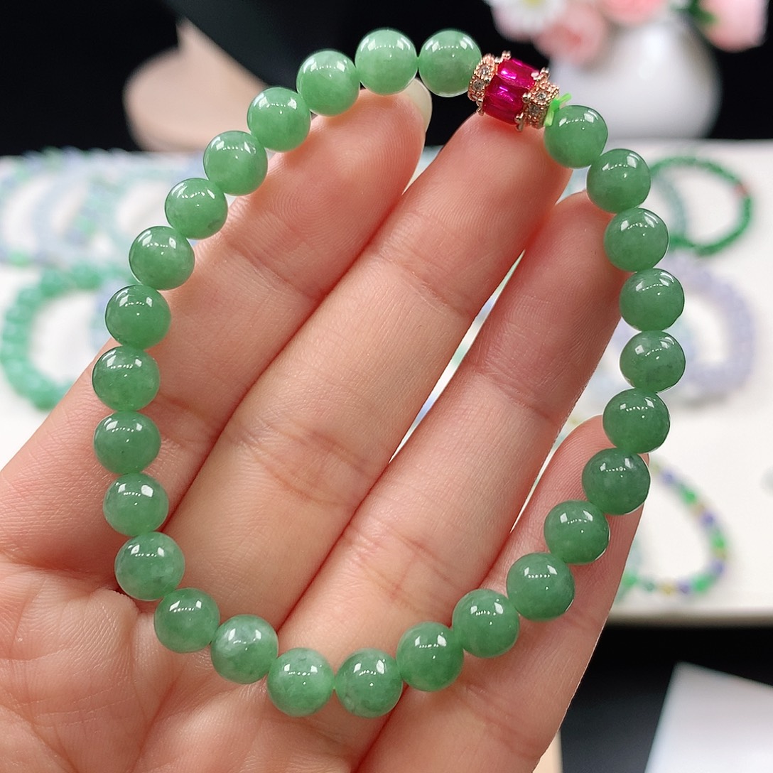 翡翠未镶嵌手链6.6mm