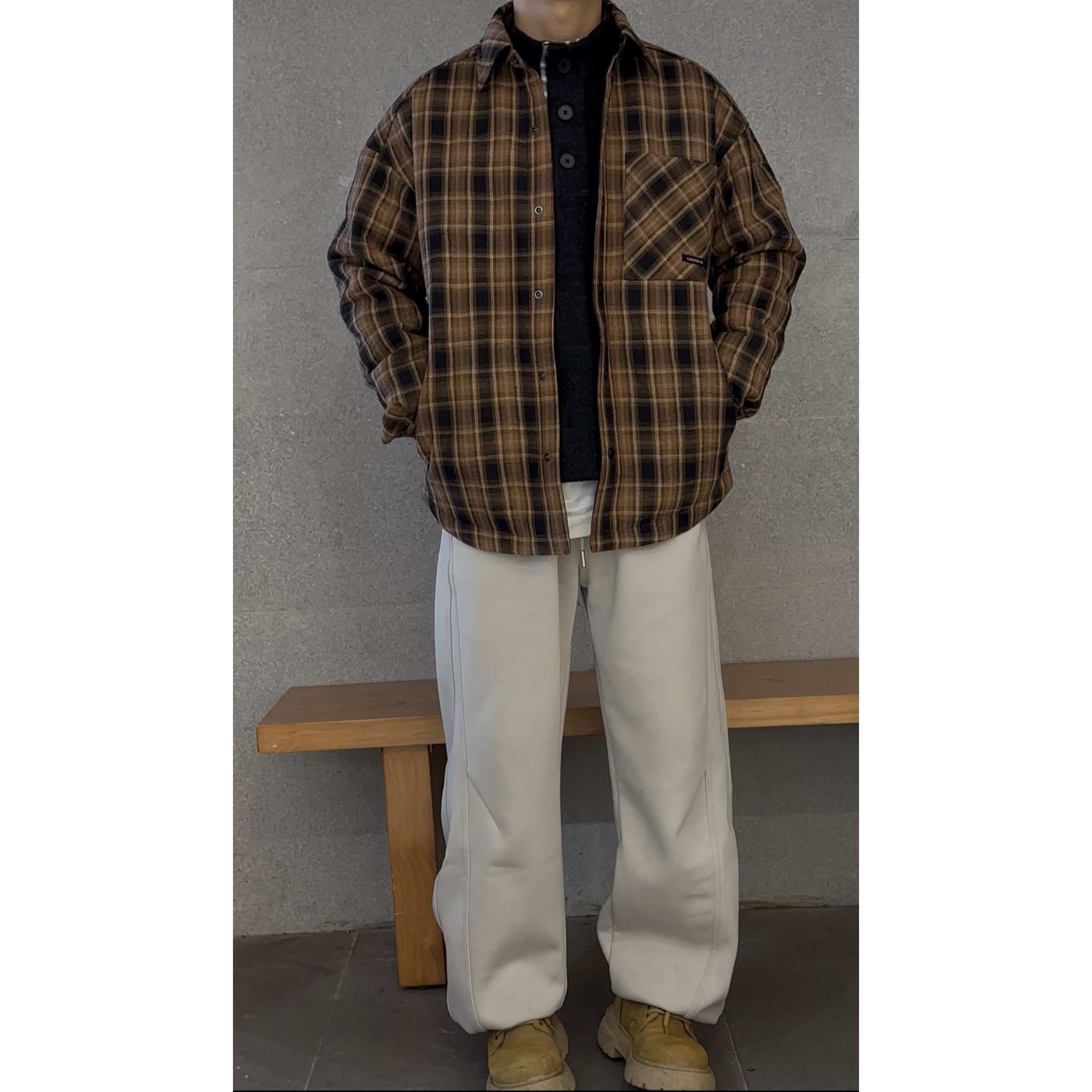 2025冬季新款格子90白鸭绒羽绒服877简单休闲百搭日常男