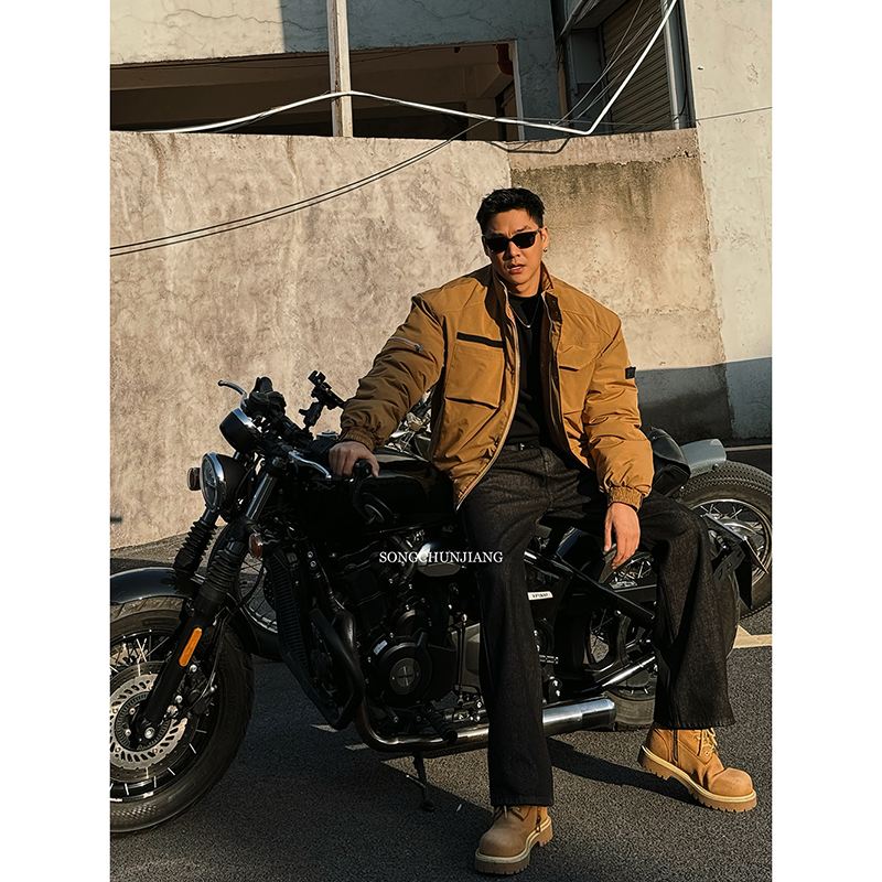 宋春江同款 冬季美式骑兵服2.0真双面穿立领棉衣廊形百搭户外保暖