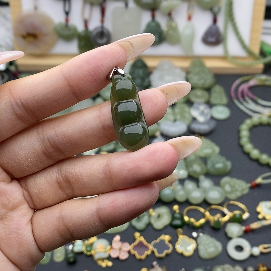 和田玉吊坠(不含链)银S925镶嵌