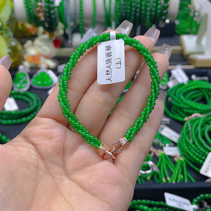 翡翠手链未镶嵌麻花手链