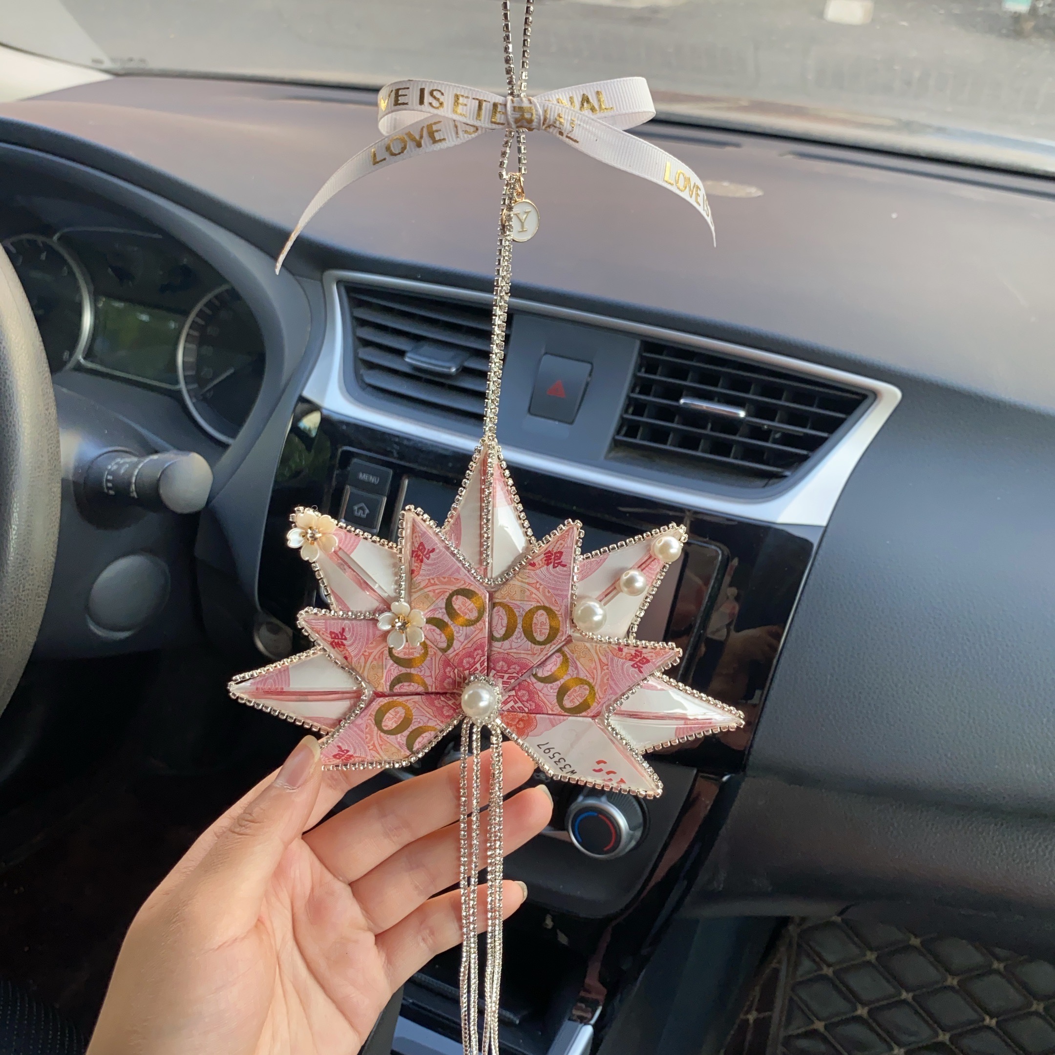 一夜暴富有钱花枫叶手折花送男朋友创意礼物车挂