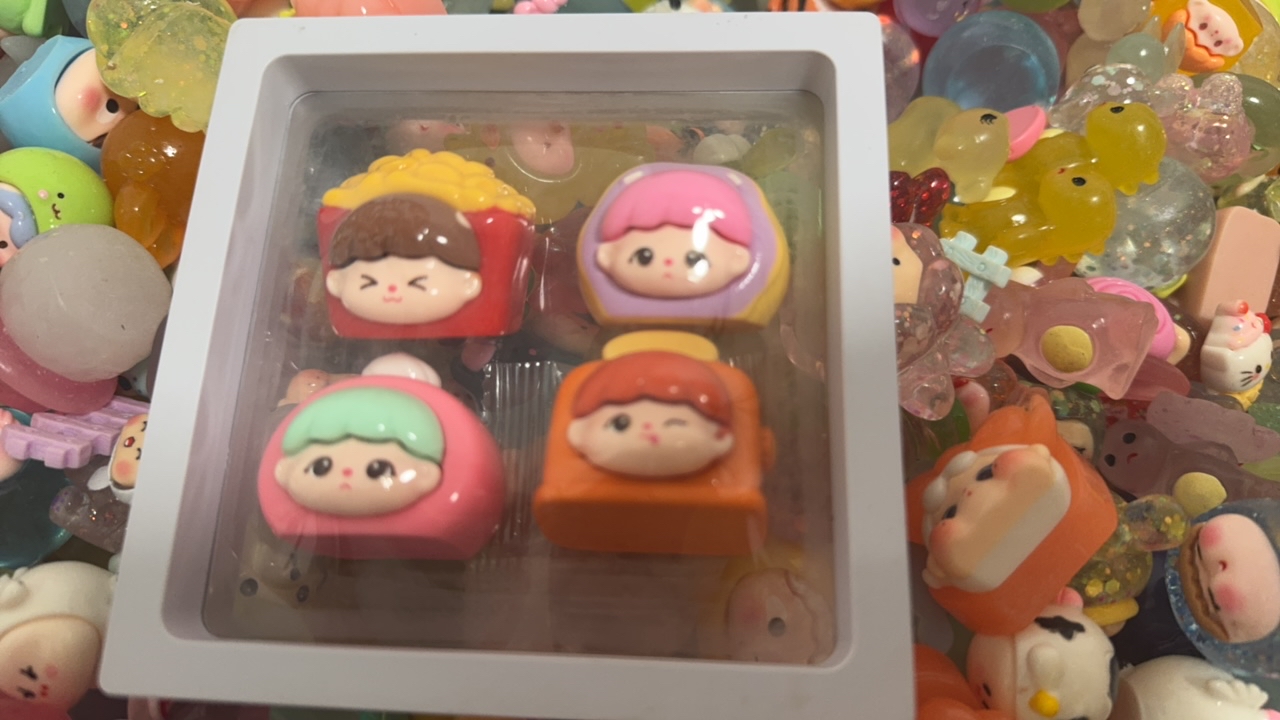 【福利单】夜光透色实色萌粒系列卡通小摆件潮流树脂diy 默认瑕疵