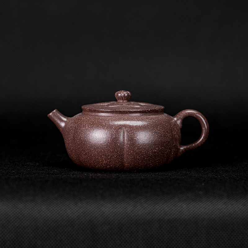 【莲蒲】原矿古天青 140cc手工制作内推孔紫砂壶