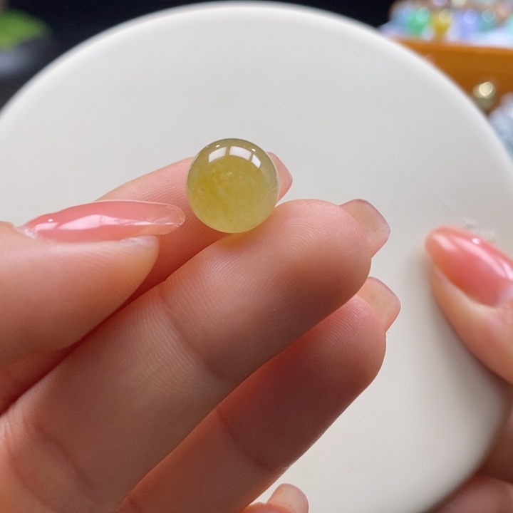 翡翠吊坠(不含链)未镶嵌翡翠橘黄圆珠