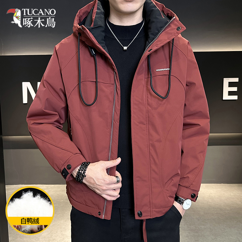 TUCANO/啄木鳥冬季时尚工装连帽羽绒服男士百搭保暖鸭绒外套1207