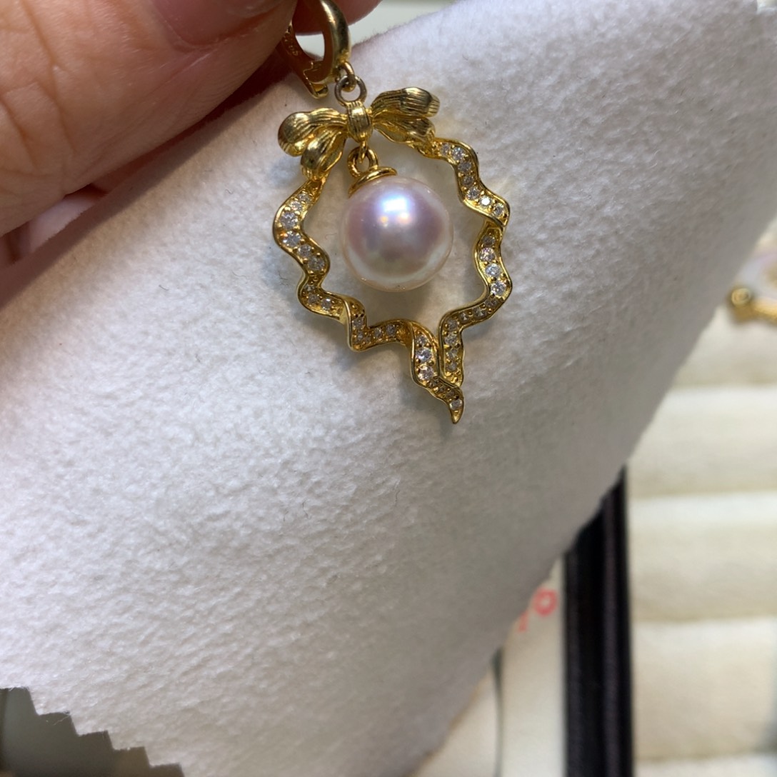 海水珍珠银S925镶嵌颈饰