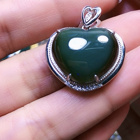 和田玉银S925镶嵌戒指