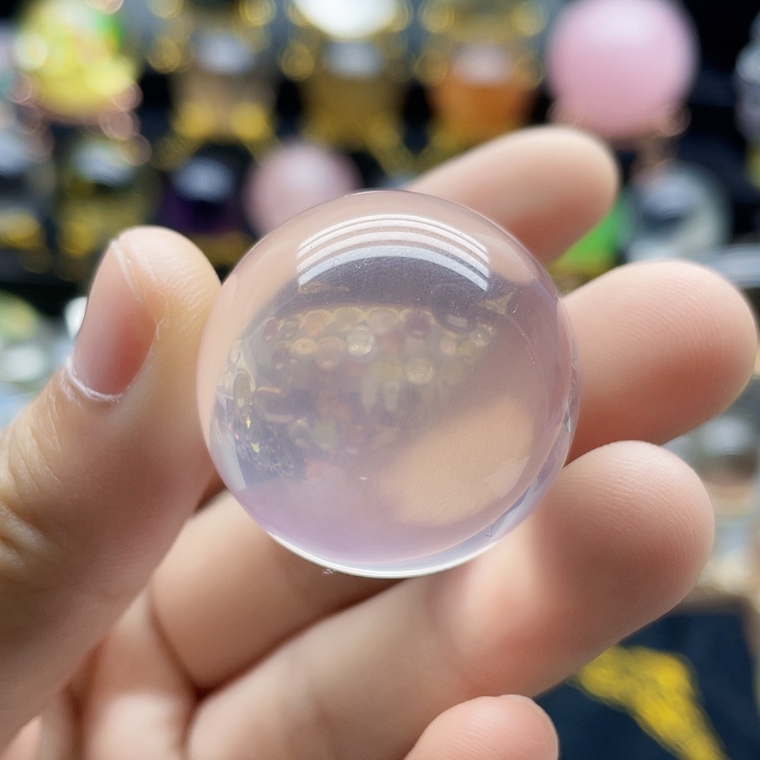 未镶嵌珠宝半成品水晶天然粉水晶纯净体30m