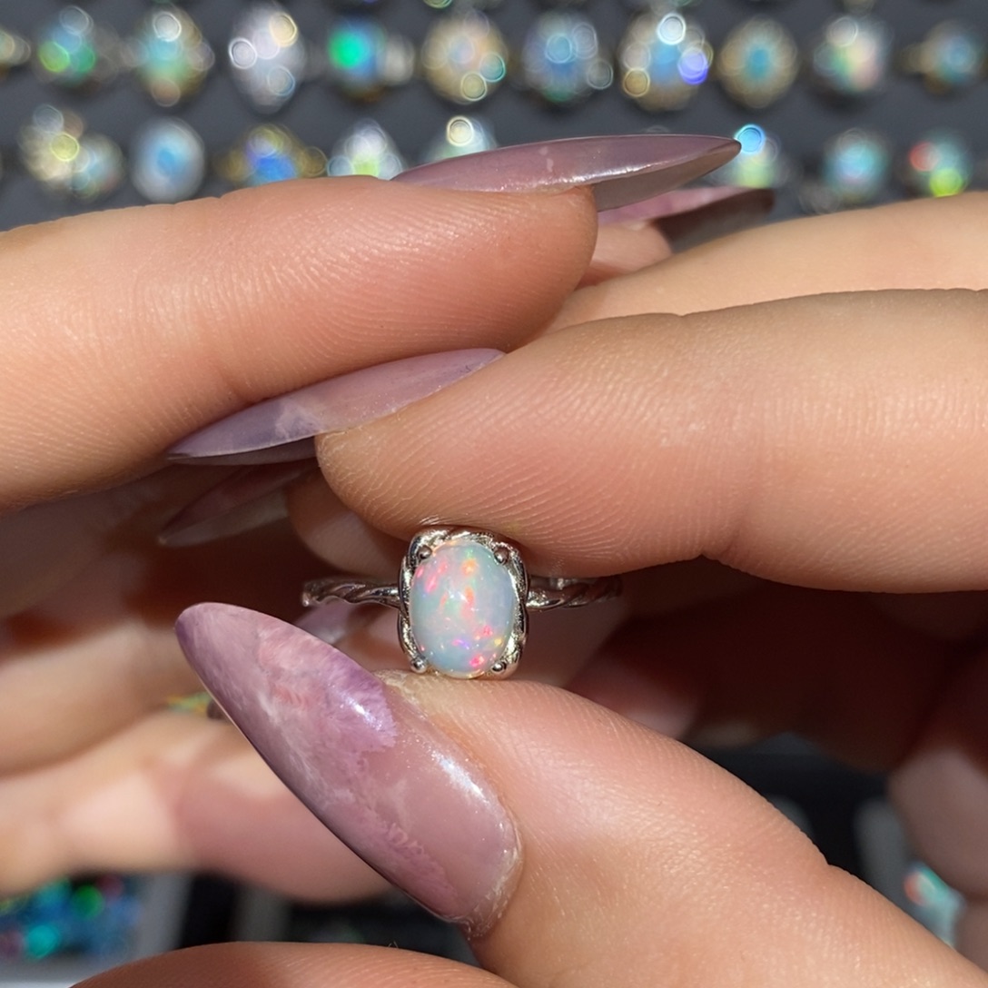 欧泊银S925镶嵌福利戒指不退不换