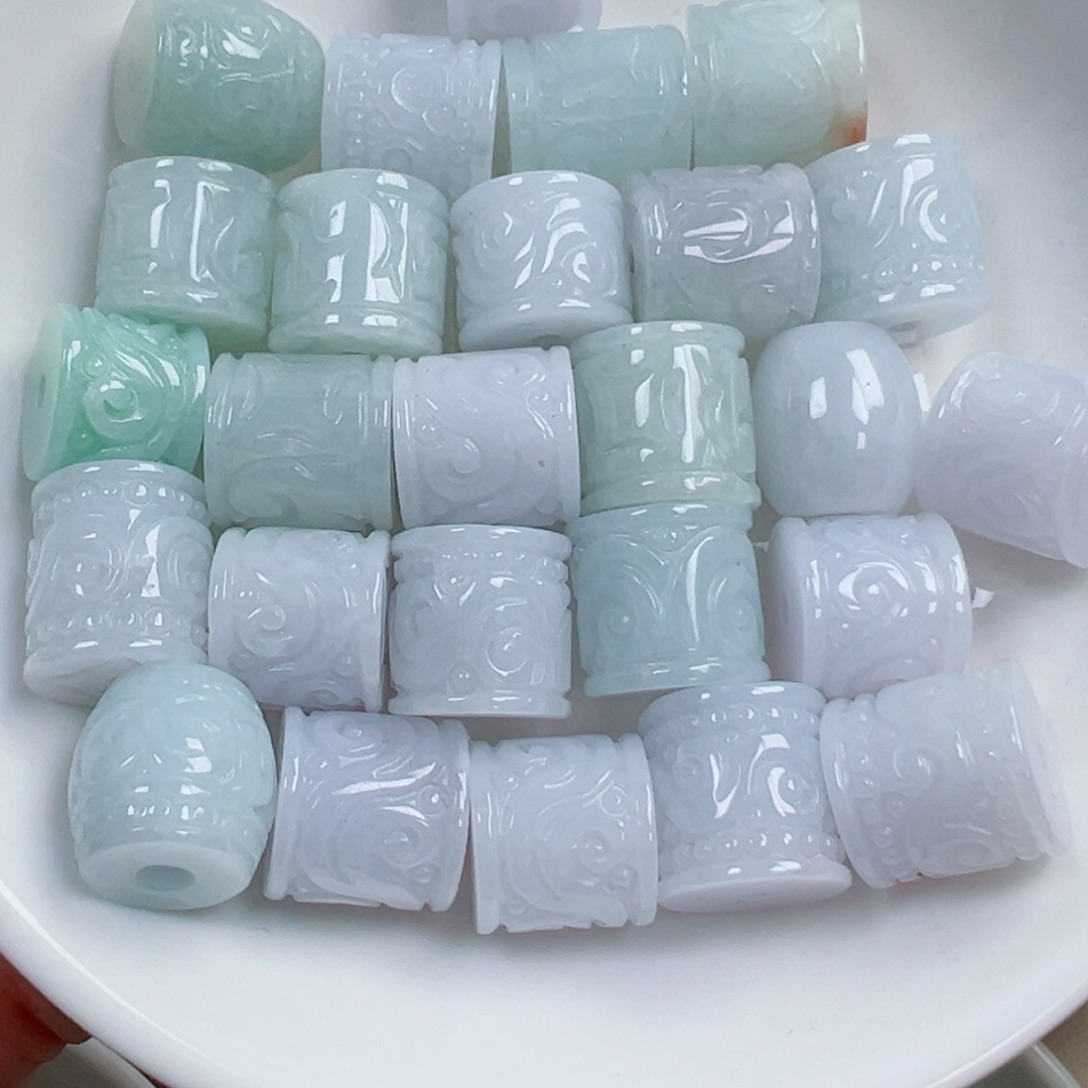 翡翠散珠翡翠回纹珠一个可挑