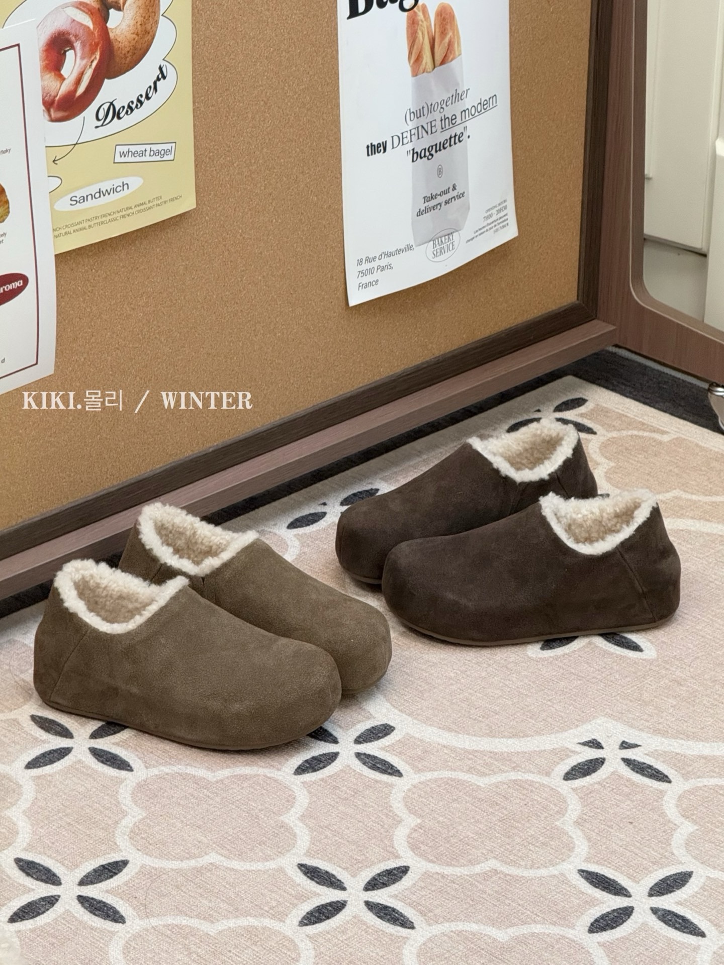 美式复古皮毛一体勃肯鞋女