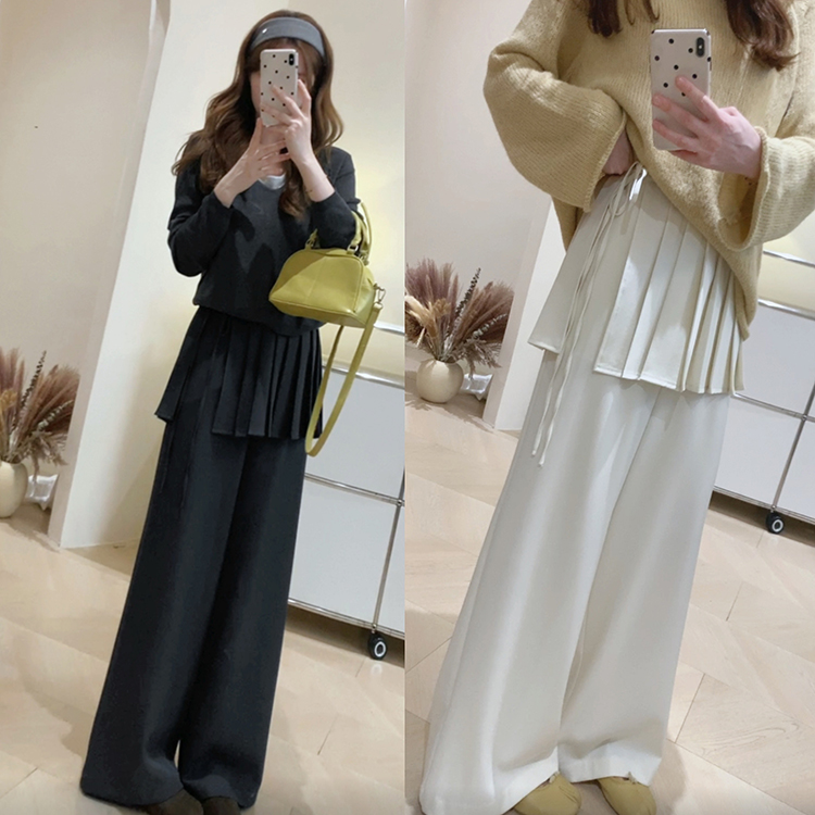 KD66可拆卸屁帘百褶西装裤阔腿裤