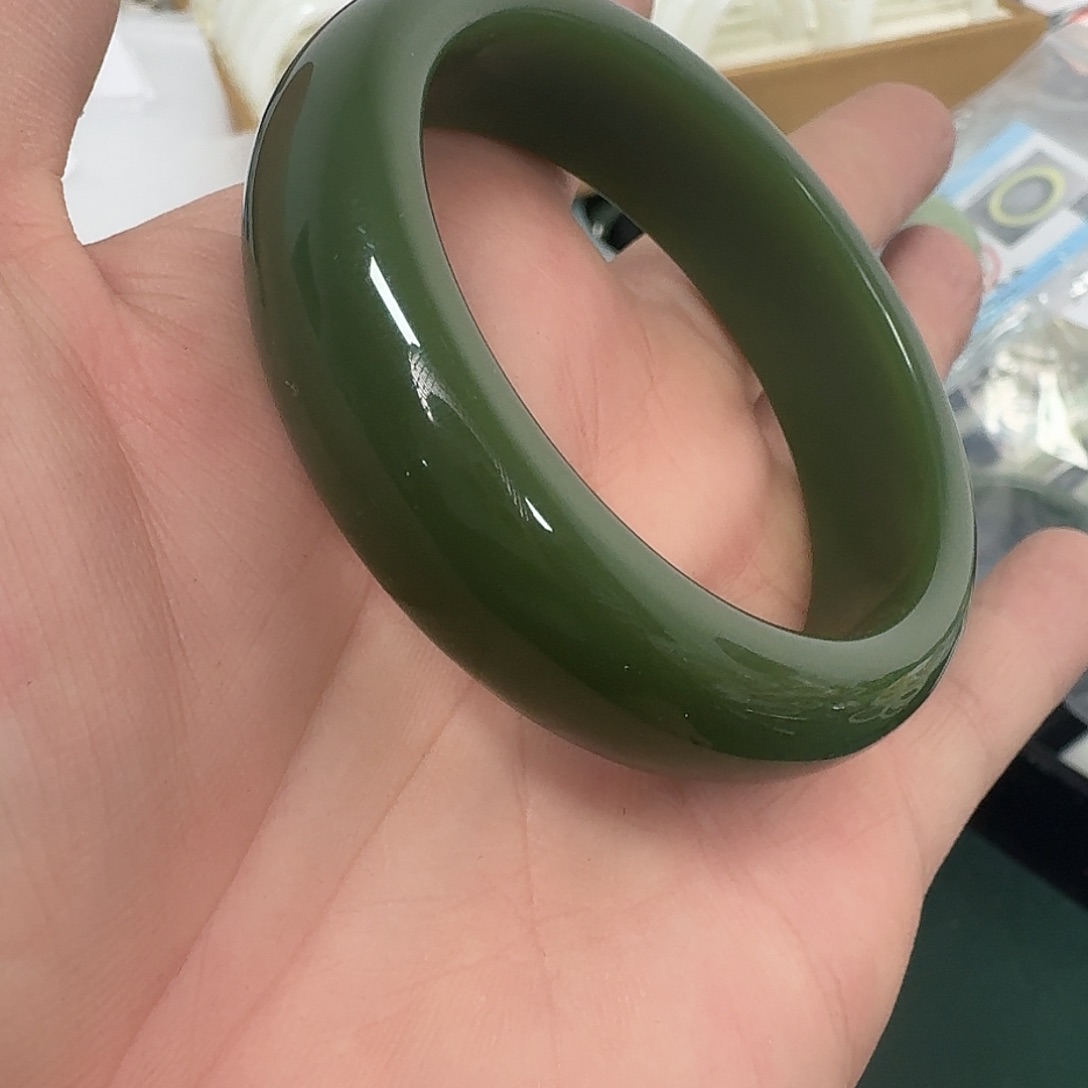 和田玉手镯未镶嵌2号手镯55圈口