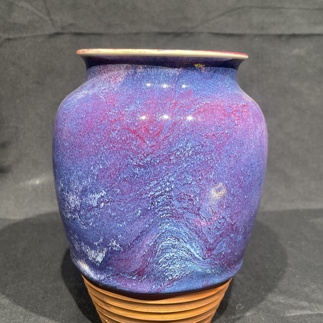 中国神垕钧瓷全手工旋纹瓶高17直径13