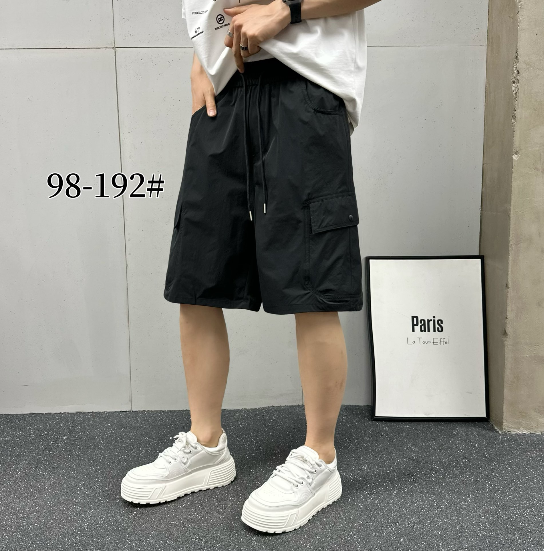 192/夏季新款时尚户外休闲百搭男士潮流简约宽松工装短裤