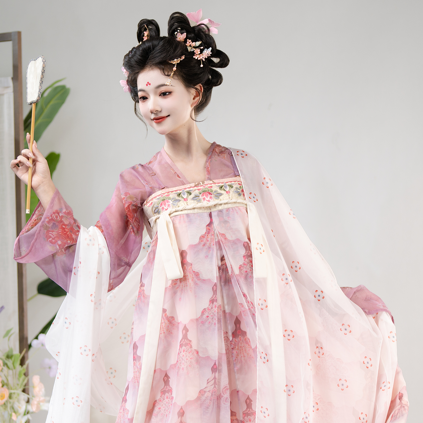 山迟【望春】大全套汉服敦煌唐制复原风显瘦齐胸襦裙披帛夏透气套