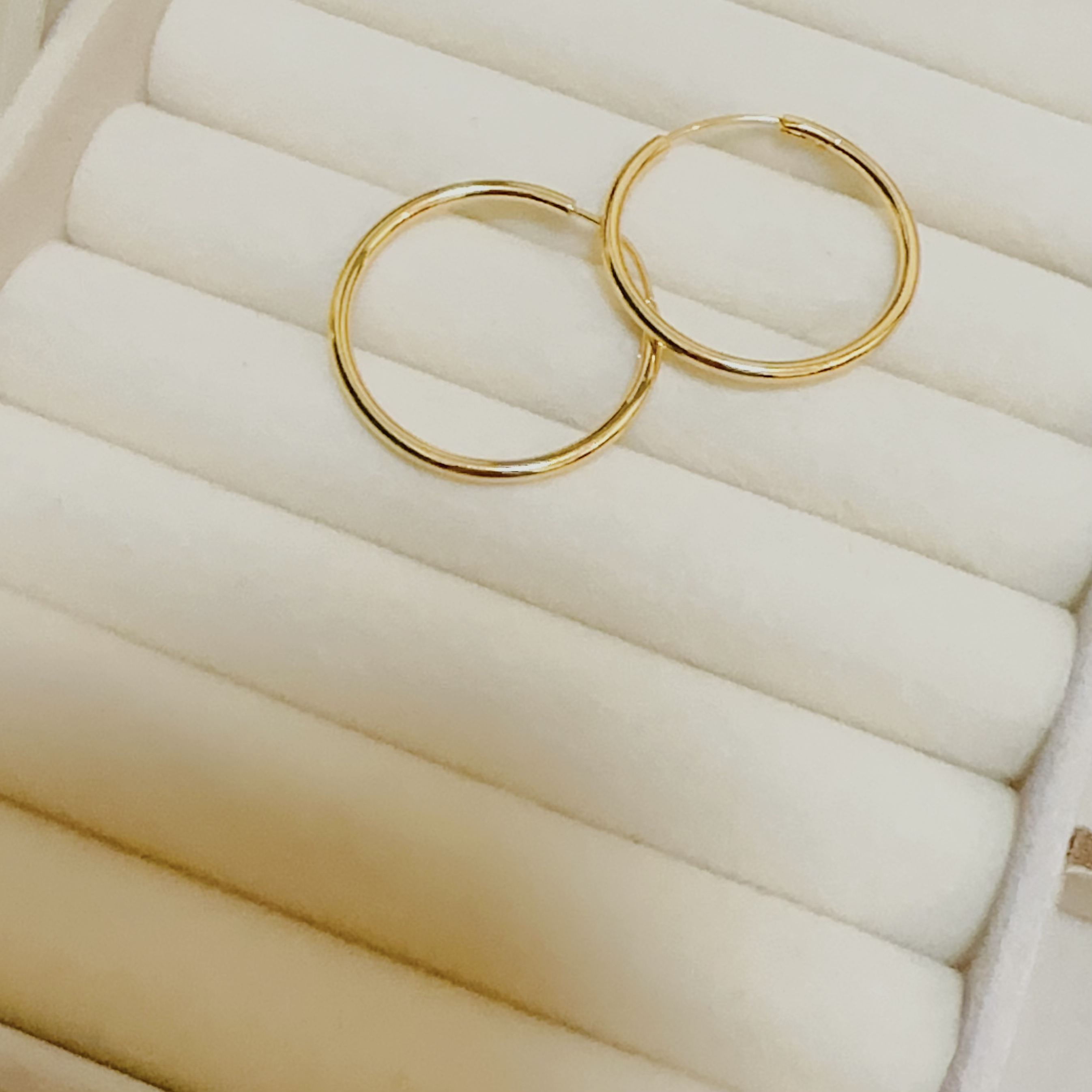 钛钢耳饰 【新款宝藏文创】3公分耳圈 时尚金色女神礼物素圈百搭