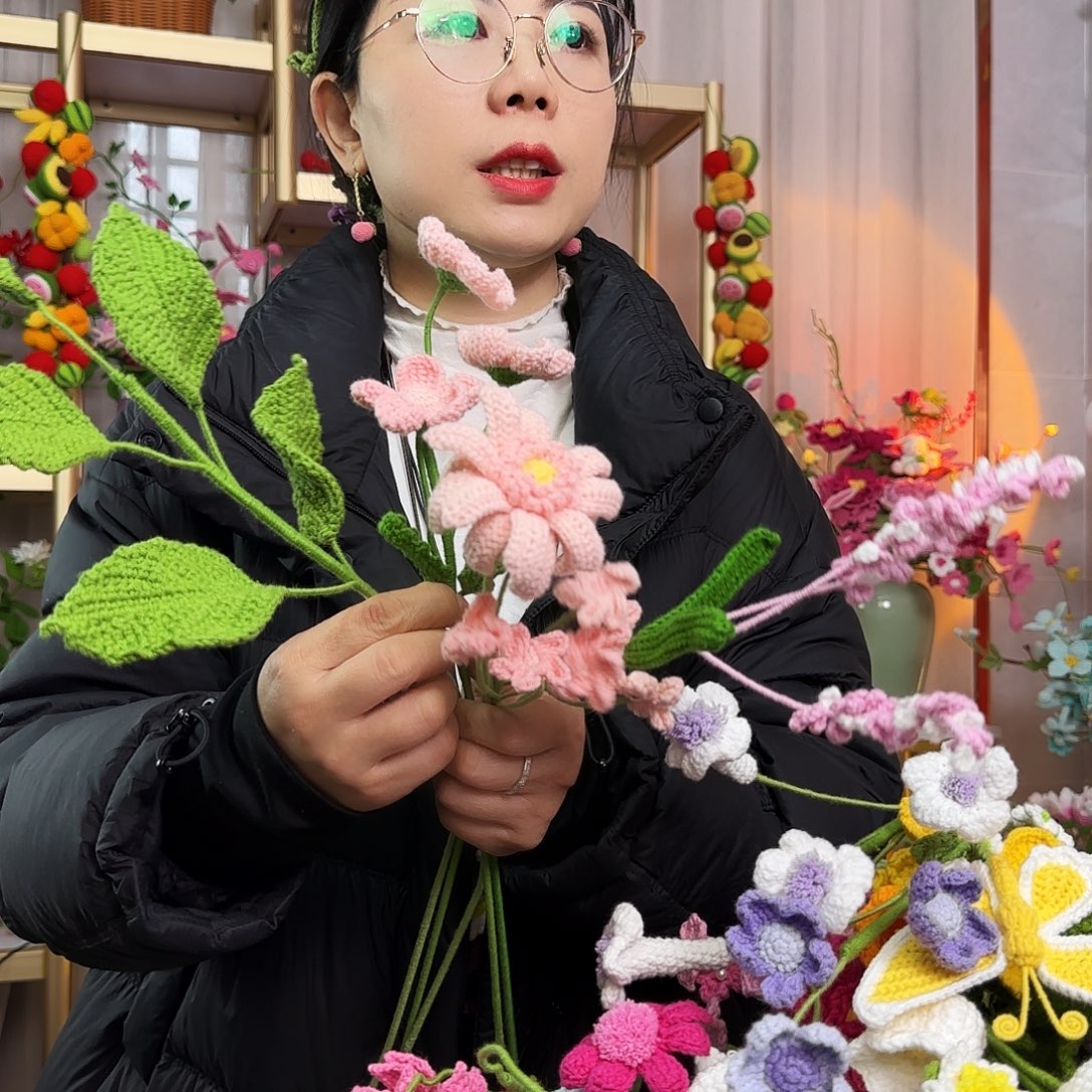 手工钩织设计花束