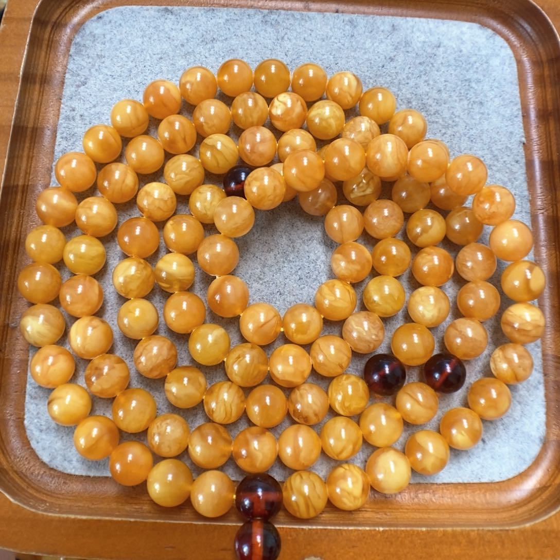 蜜蜡项链未镶嵌蜜蜡108