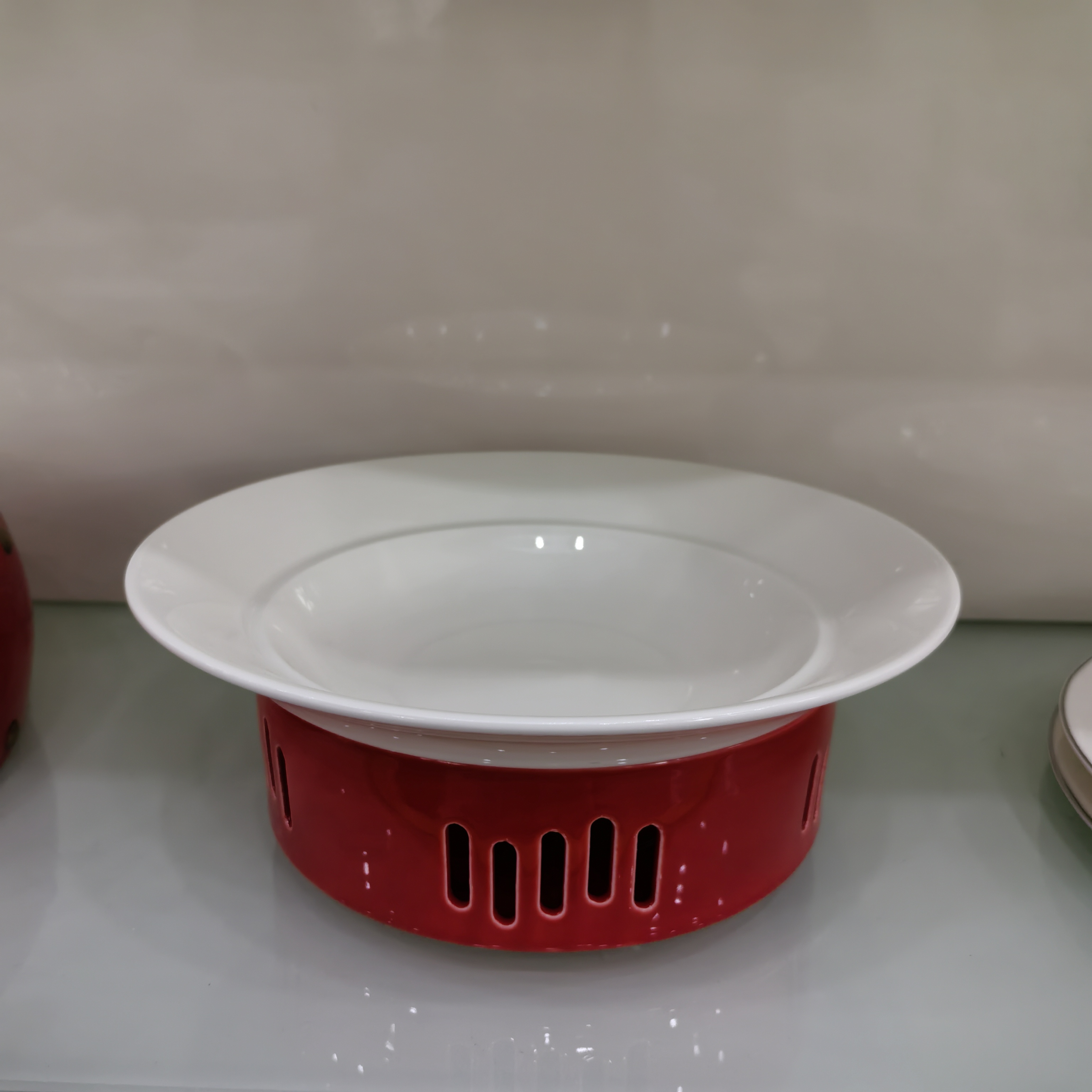 保温菜盘圆形中式纯色家用商用加热餐具