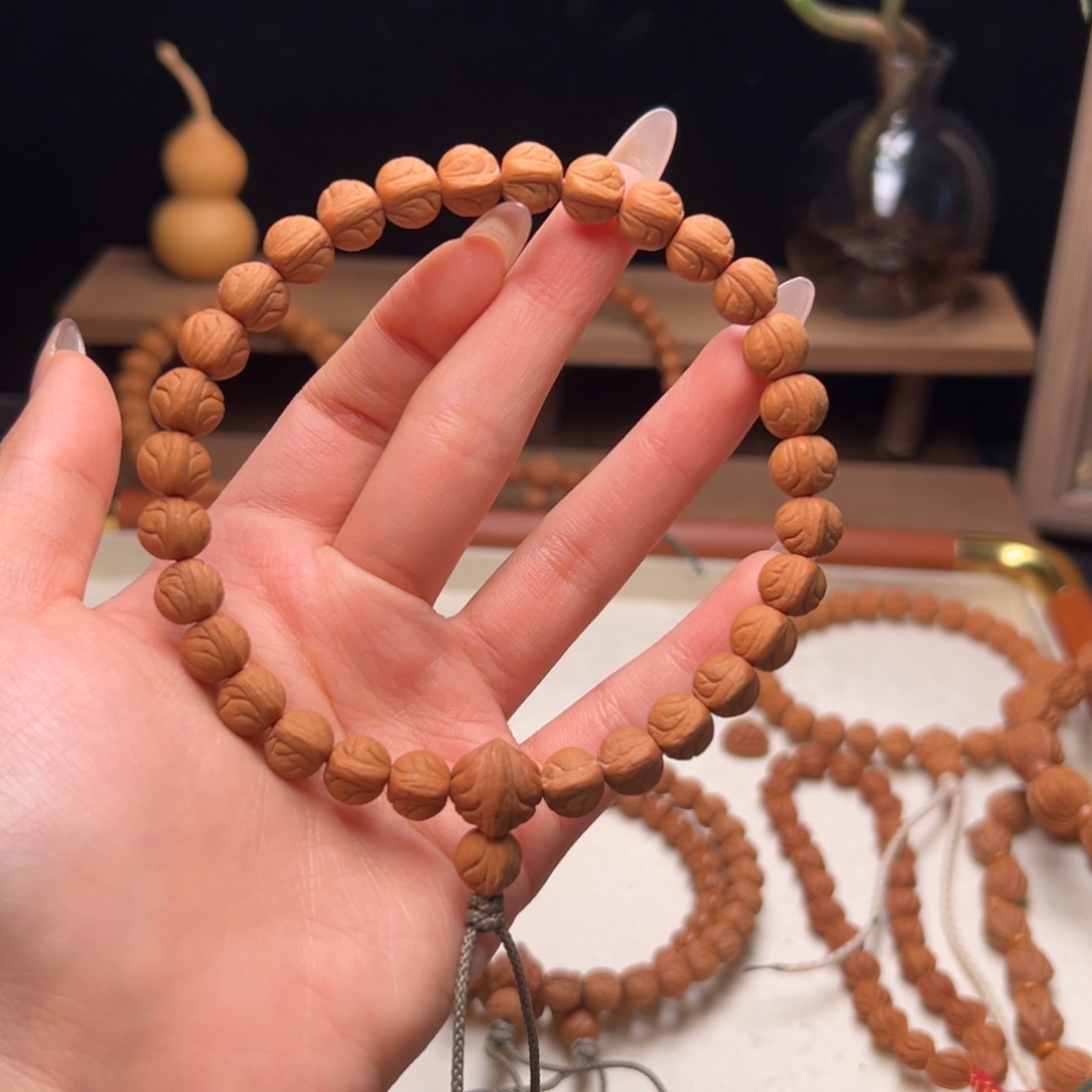 牧***野木质类陕西龙纹桃核9.0