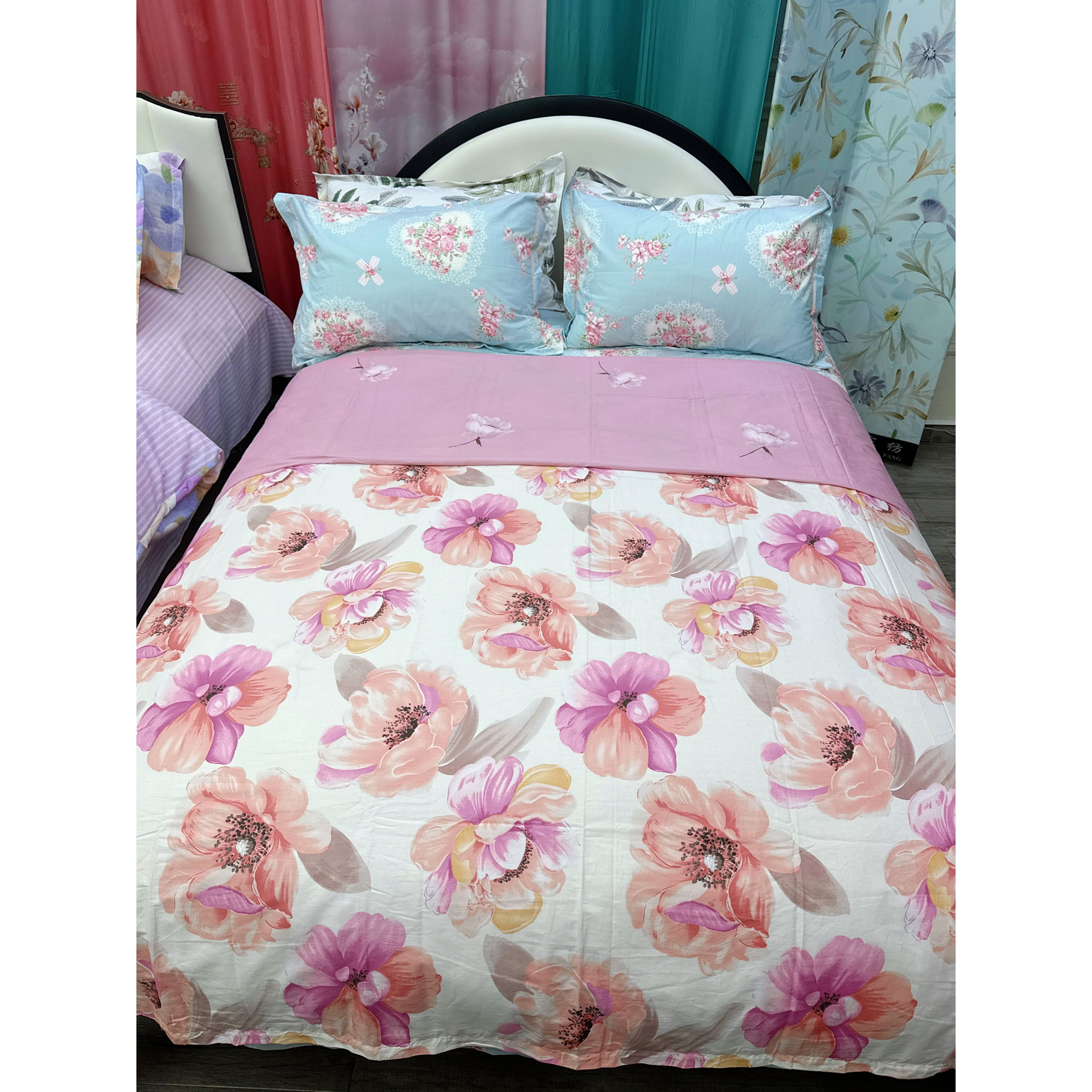 100棉单人被套 1.6米*2.1米 新款柔软亲肤透气【花艺飘香】