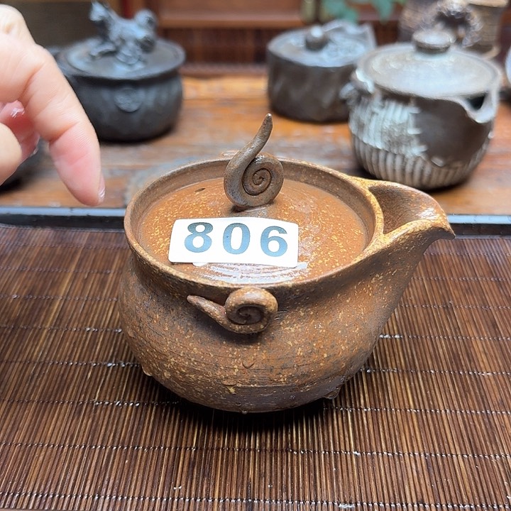 纯手工制作粗陶茶具