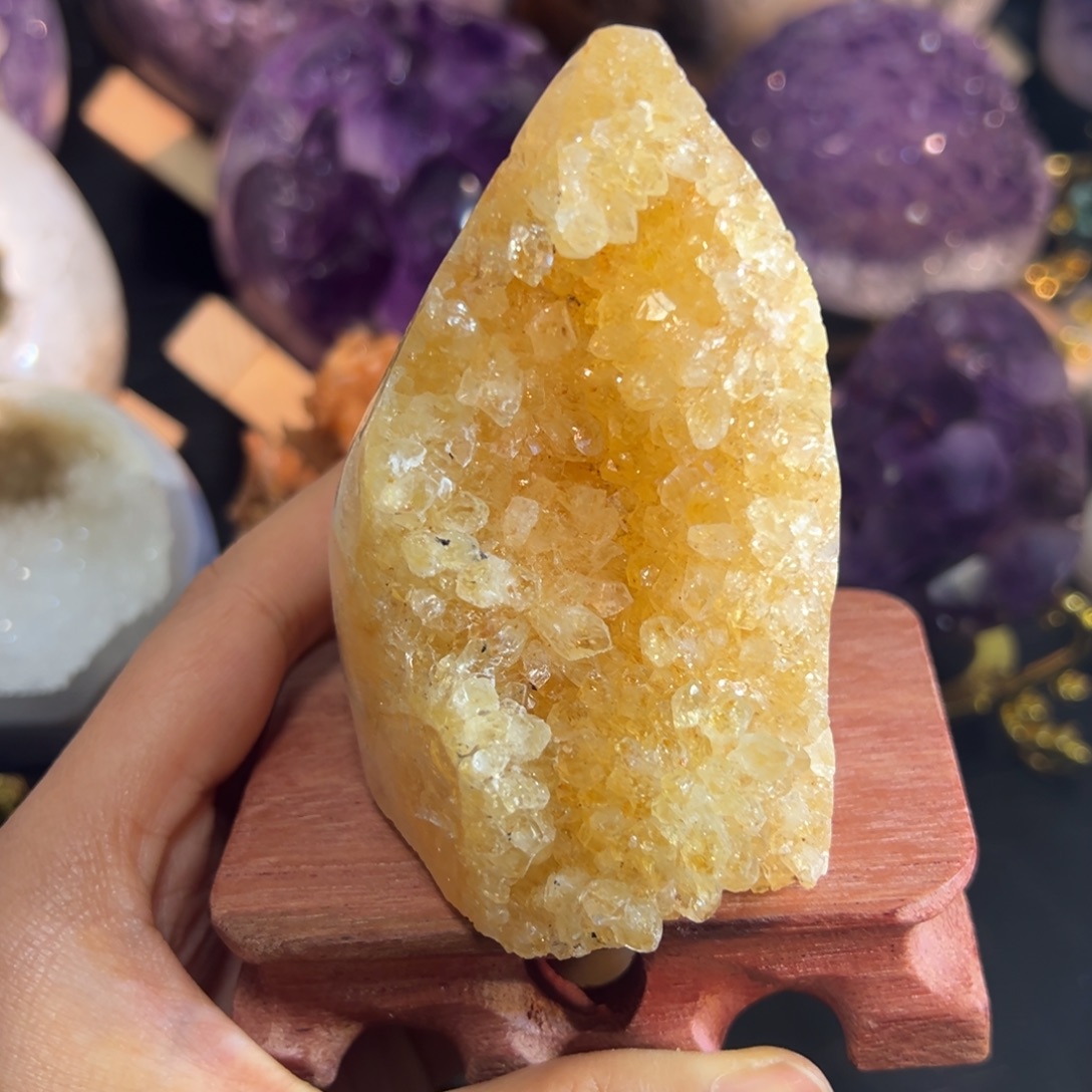 珠宝半成品未镶嵌紫晶19黄水晶