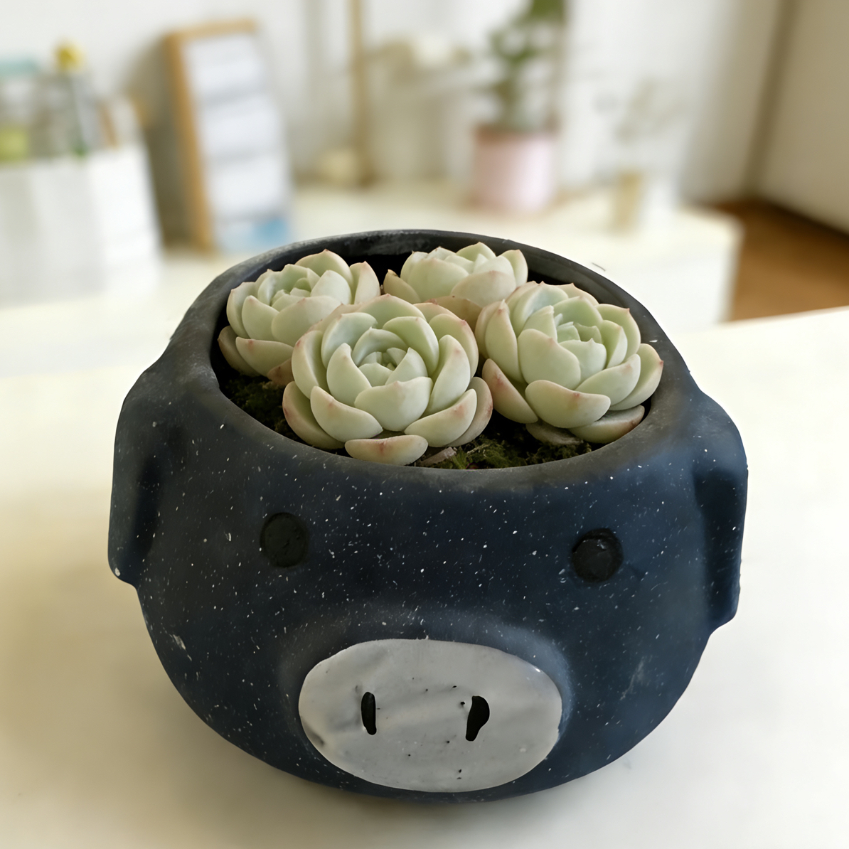 透气陶瓷花盆桌面小尺寸高7cm直径8cm复古风绿植多肉专用花盆透气