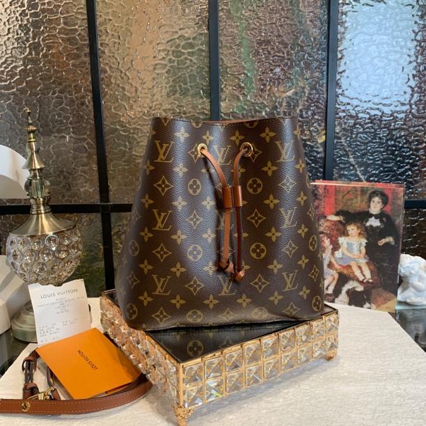 99新 LouisVuitton/路易威登 LV老花棕色水桶包 25050160-02