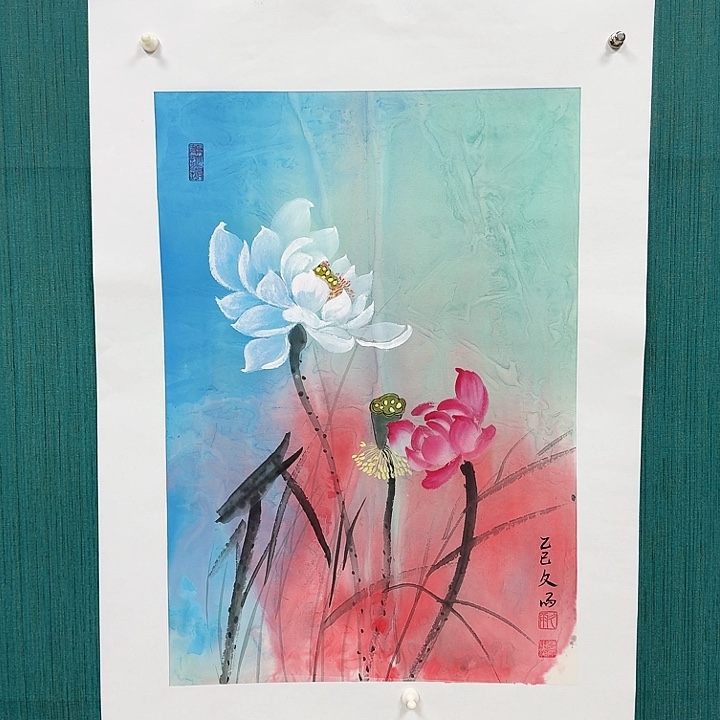 国画70×45公分荷花