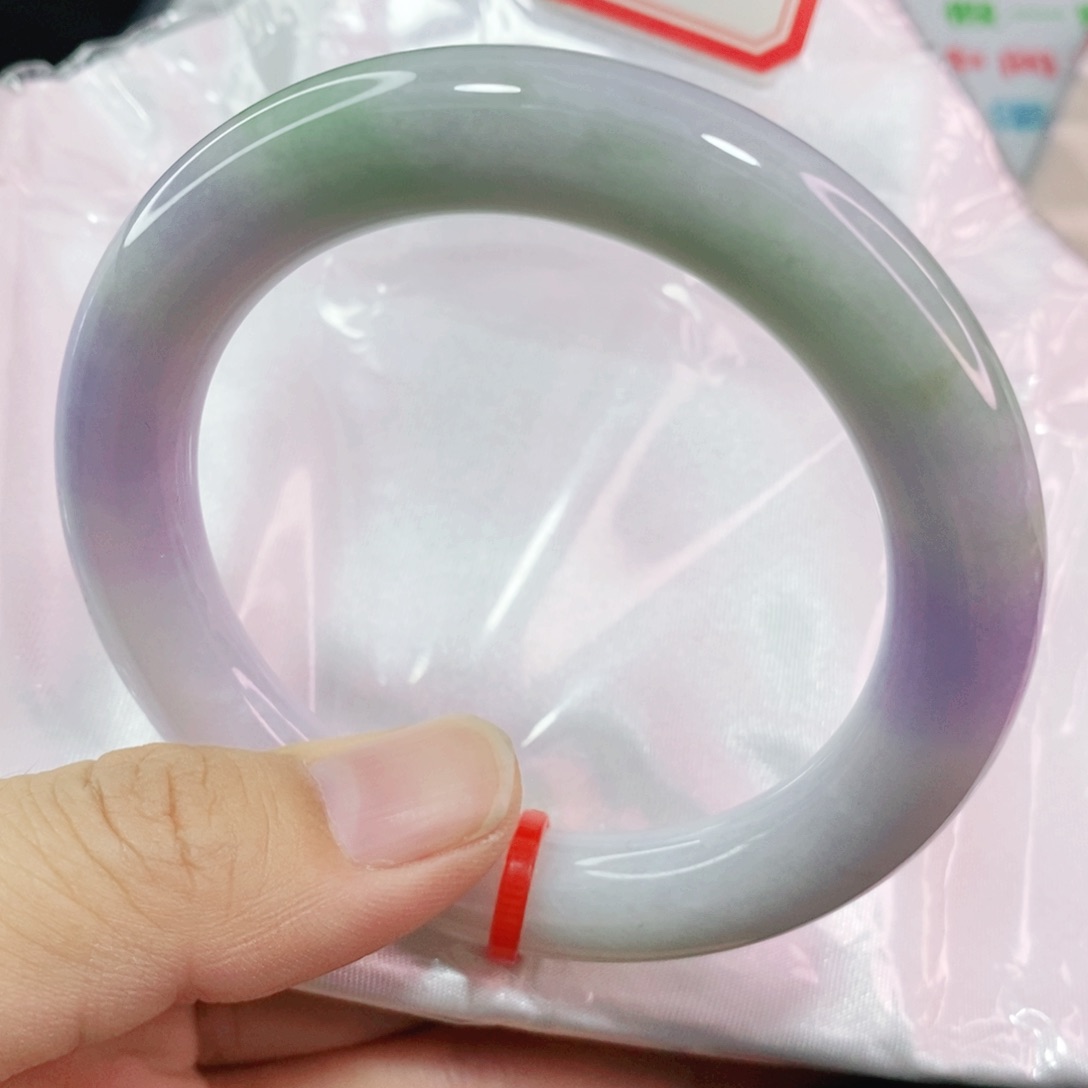 未镶嵌手镯翡翠55圈口圆条完整